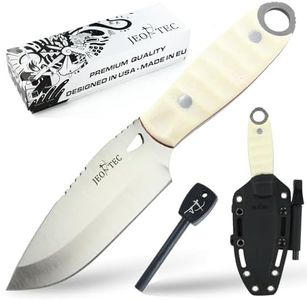 JEO-TEC Nº10: Couteau à Lame Fixe pour Survie Bushcraft Randonnée Camping Chasse, Lame 10 cm INOX MOVA-58, Étui de Kydex, Fabriqué en Espagne