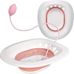 Dhairya Sitz Bath Toilet Seat with Flusher, Folding Sitz Bath Tub for Pregnant Women, Postpartum Care, Hemorrhoids Recovery, Vaginal/Anal Inflammation Treatment -Portable Perineal Soaking Basin