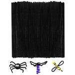 KINGLAKE 200pcs Pipe Cleaners for Craft Black, Chenille Stems Pipe Cleaners, 30cm x 6mm Chenille Craft Pipecleaners for DIY Cleaning