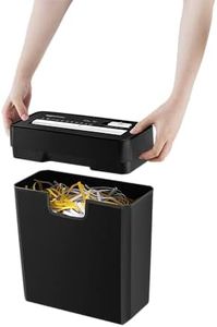 Amazon Basics 6-Sheet Strip Cut Paper & Credit Card Shredder, 10 Liter Waste Basket Capacity|for Office and Home Usage| 1 Year Brand Warranty