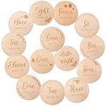 Set Of 14 Baby Milestone Cards Wooden Infant,Wooden Discs Milestone Cards Birth Cards For Baby Shower,newborn Photography Propsgift Sets For Baby Shower