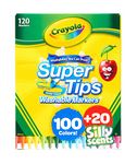 Crayola Super Tips Washable Colour Markers, Dual Tip for Versatile Art Styles, Rich Non-Toxic Colours with Smooth Ink Flow, Perfect for Drawing, School Art and Home Craft Kits, Multicolor