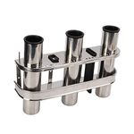 KIMISS Fishing Rod Holder Rod Holder Triple Rod Holder Metal Fishing Rod Holder 3 Tube Fishing Rod Holder Fishing Pole Organizer for Marine Yacht Boat Truck RV