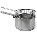 MGE - Deep Fat Fryer Set - Stainless Steel Chip Pan - Induction Chip Pan Fryer Pot - Frying Pan with Basket - Ø 16 cm