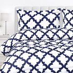 Utopia Bedding King Comforter Set (White Navy) with 2 Pillow Shams - Bedding Comforter Sets - Down Alternative Comforter - Soft and Comfortable - Machine Washable