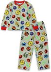 Sesame Street Elmo Kids Long Sleeve 2-Piece Pajamas Set (5, Gray)