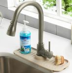 Clorox 59343 KeptClean Kitchen Faucet Splash Guard, Plastic, Almond Cream