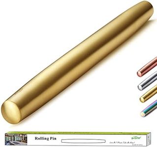 Berglander Finition mate de rouleau à pâtisserie en acier inoxydable avec placage de titane doré pour la cuisson de pâte à pizza, tarte, cookie, ustensiles de cuisine
