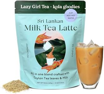 Lazy Girl Tea by Kola Goodies – Unspiced Sri Lankan Milk Tea Powder with Ceylon Loose Leaf Tea, Monk Fruit, Coconut Sugar – Instant Creamy Milk Tea Mix – 15 Servings