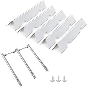 CANDANA 15.3 Inch 7636 Flavorizer Bars with 69787 Burner for Weber Spirit and Spirit II 300 Series with Front Control, Spirit E310 E320 E330 S310 S320 S330, Stainless Steel Replacement