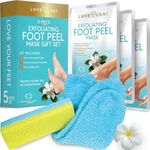 LOVE, LORI Foot Care Kit - Includes Effective Exfoliating Peeling Masks (3 Pairs), Pumice Stone & Moisturizing Socks