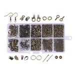 KISSITTY Jewelry Making Kit with Head Pins Crimp Beads Cord Ends Ribbon Ends Earring Hook Lobster Clasps Screw Eye Pin Snap on Bails Jump Rings for Jewelry DIY Supplies