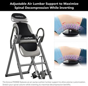 Innova ITX9900 Inversion Table with Air Lumbar Support – Black/Gray