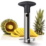 iserve Stainless Steel Pineapple Cutter and Fruit Peeler Slicer, Medium, (Silver)