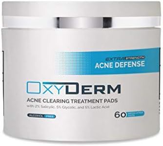 Acne Clearing Treatment Pads- Exfoliating Peel Pads, Eliminates Acne Causing Bacteria. Clears Away Clogged Pores, Oily Skin & Cystic Breakouts. Contains Salicylic, Glycolic & Lactic Acid.