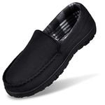 MIXIN Slippers for Men Moccasin House Shoes with Comfortable Memory Foam Size 10 Black