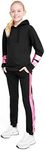 CityComfort Girls Tracksuit, 2 Piece Hoodie and Jogging Bottoms Set - Kids Activewear (Hot Pink, 11-12 Years)