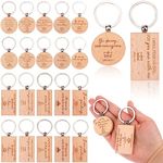 OBANGONG 60 Pcs Wooden Bible Inspirational Keychains Bible Verse Bulk Key Rings Christian Quotes Sign Wood Keyrings Church Faith Gifts for Prayer Inspirational Engraved Party Gift