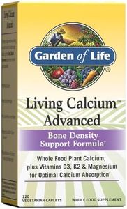 Garden of Life Calcium Supplement - Living Calcium Advanced Formula, 1,000mg Whole Food Plant Calcium Plus Vitamins D3, K1 and Magnesium for Absorption, 120 Vegetarian Caplets