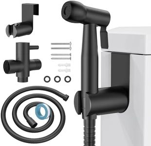 Menbyci Black Bidet Sprayer for Toilet, Handheld Bidet Sprayer Muslim Shower with Hose, Diaper Sprayer Toilet Sprayer Attachment for Self Cleaning, Full Pressure & Stainless Steel