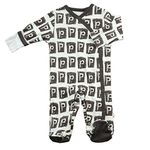 Babysoy Modern Alphabet Footie (03-06 Months, P)