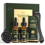 Rosemary & Biotin Hair Growth Kit, Rosemary Oil for Hair Growth witn Derma Roller & Scalp Massager Hair Thickening Products Hair Loss Treatment for men for Men Women, 30 ml Pack of 2