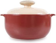 Neoflam Kiesel 2qt Non-Stick Ceramic Casserole Pot, Dutch Oven, Clay Pot, Stockpot for Stew, Soup, Steam, Scratch Resistant, Oven Safe, Heat Resistant, Plum