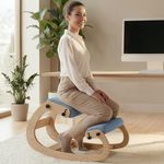 NYPOT Ergonomic Kneeling Chair with Adjustable Seat – Rocking Wooden Desk Stool for Home Office and Standing Desks – Modern Active Sitting Chair (Sky Blue)