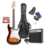 Max GigKit Electric Guitar & Amp Package - Sunburst Finish, Complete Beginner Electric Guitars Starter Set with 10W Amp, Strap, Picks & Carry Bag - Ideal Starter Electric Guitar Kit for Adults & Teens