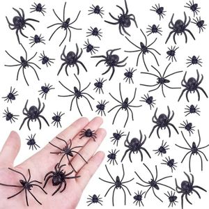 KOMIDK 100 Pieces Plastic Spider 3 Sizes Spider Toys Black Fake Spiders Fake Spider for Halloween Prank Props Home Party Decorations