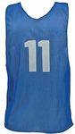 Champion Sports Numbered Mesh Adult Practice Vest, Blue (Pack of 12)