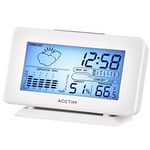 Acctim Vega LCD Weather Station Digital Alarm Clock with Temperature & Humidity - White