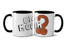 SmartyPants Big TV Series Mouth 2 Logo Mug - Ceramic Animated American Sitcom Coffee Hot Drinks Cup Gift (Black Handle)