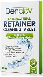 Retainer Cleaning Tablets, Fresh Brite & Stain-Free, for Invisalign, Aligners, Dentures, Mouth Guard, Denture Cleaner - Pack of 12 (Trial Pack)