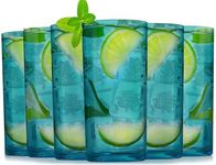 Zulay Kitchen Acrylic Glasses Drinkware - 6 Piece Unbreakable Plastic Tumblers - BPA-Free, Reusable Plastic Drinking Glasses for Home & Outdoors - Lead-Free & Dishwasher Safe - Turquoise - (24oz)