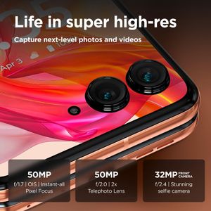 Motorola Razr 50 Ultra 5G Smartphone, 12GB RAM 512GB, Peach Fuzz