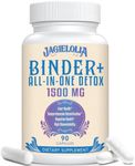 Jagielolia All-in-One Detox Binder Supplement 1500 MG - High Bioavailability, Liver Gut Detox Cleanse with Activated Charcoal, Zeolite & Bentonite Clay for Toxins, Liver, Digestive, 90 Vegan Capsules