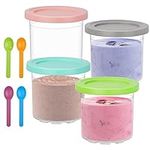 4 Packs Ice Cream Pints Containers and Lids with spoon, Ice Cream Pints Cup, Ice Cream Storage Containers,Reusable, Airtight and Dishwasher Safe