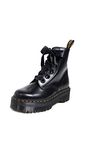 Dr. Martens Women's Molly Combat Boot, Black Buttero, 9