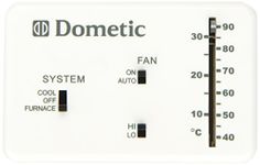 Dometic D3106995.032 Heat/Cool Analog Thermostat, Polar White