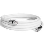 6 Foot White - Solid Copper Coax Cable - RG6 Coaxial Cable with Connectors, F81 / RF, Digital Coax for Audio/Video, Cable TV, Antenna, Internet, & Satellite, 6 Feet (1.8 Meter)