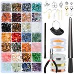 HUMOKI Crystal Jewellery Making Kit, 1600pcs+ 28 Colors 5-8mm Irregular Natural Chip Stone Beads, DIY Gemstone Bracelet Necklace Making Kit,Crystal Beads Kit, for Necklaces Bracelets DIY Jewelry Craft