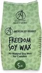 American Soy Organics Freedom Soy Wax Beads for Candle Making - Natural Candle Making Supplies - Paraffin-Free, Beeswax-Free Candle Wax for Container Candles, Tealights and Wax Melts, 5 lbs