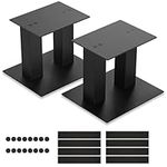 BQKOZFIN Universal Speaker Stands 1 Pair, Desktop Metal Monitor Audio Speaker Stands for Surround Sound & Book Shelf Speakers (Regular)