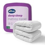 Silentnight Deep Sleep Luxury Mattress Topper - Soft Supportive Comfortable Durable Bed Topper with Easy Fit Elasticated Straps - Quilted Wavy Stitch Cover - Hypoallergenic & Machine Washable, King