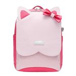 StarAndDaisy Kids Cute Kitty BackPacks/Back Packs for Boys & Girls, Ultralight & Stylish Waterproof School/Travel/Picnic Cat Face Bags for Children (Pink & Red)