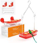 Bilantan Window Hummingbird Feeder Suction Cup 2 Pack, Hummingbird Feeders for Outdoors Hanging Ant and Bee Proof, Easy to Refill, Clean and Install