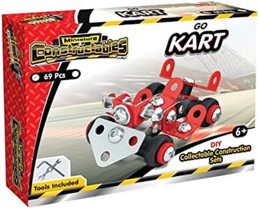 Construct IT Minatures Constructibles Go Cart - 69 Pieces Go Kart Construction Set - STEM Toys for 6+ Year Old - GoKart Construction Toys - Build Your Own Go Kart