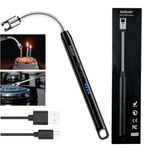 Solitude Gas Lighter for Kitchen Rechargeable Electric Lighter for Stove, Candles, Pooja with USB Charging Port Windproof, USB, 360° Flexible Neck Arc Lighters (Multicolor)