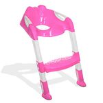 FiNeWaY@ Baby Kids/Toddler/Child Toilet Potty Training Step Ladder Toilet SEAT Steps Assistant Potty for Toddler Child Toilet Trainer (Pink)